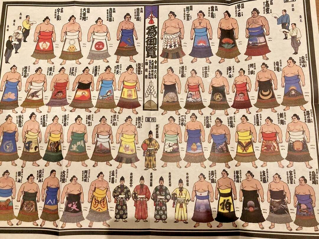 2024 Grand Sumo Tournament Illustrated Chart: Yokozuna Terunofuji in Color