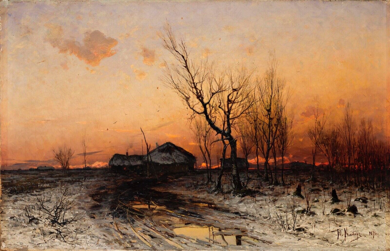 Yuli Klever : Winter Sunset :  Archival Quality Art Print