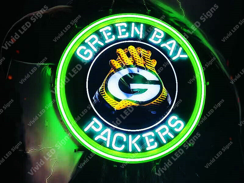 Green Bay Packers Vivid LED Neon Sign Light Lamp With Dimmer