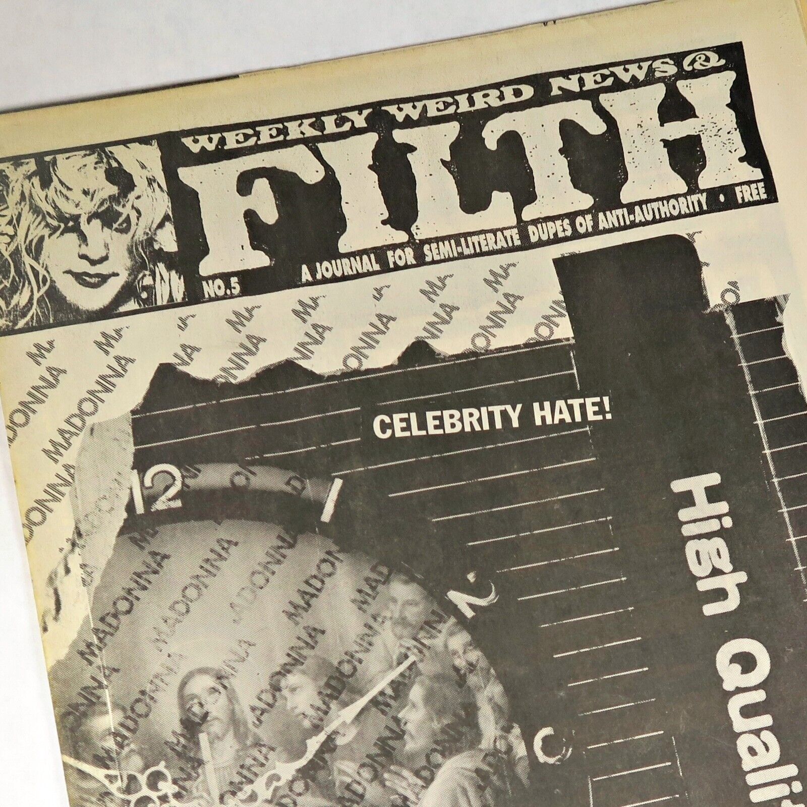Weekly Weird News & Filth #5 1992 San Francisco Chuck Sperry Alt Newspaper Zine