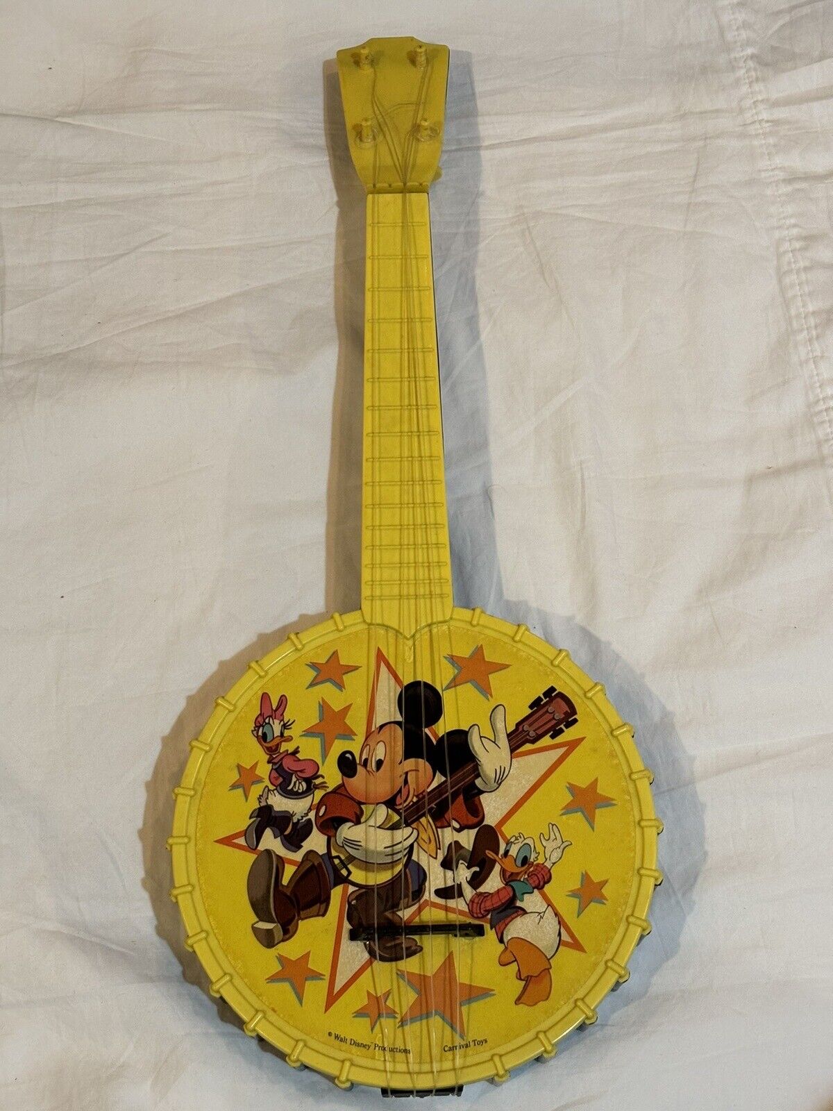 Vintage Mickey Mouse Banjo 21” Walt Disney Productions Carnival Toys RARE
