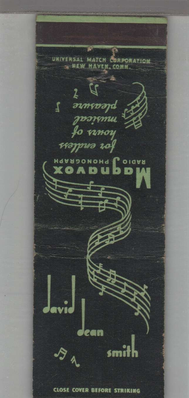 Matchbook Cover - Music Related -  Magnavox Radio Phonograph