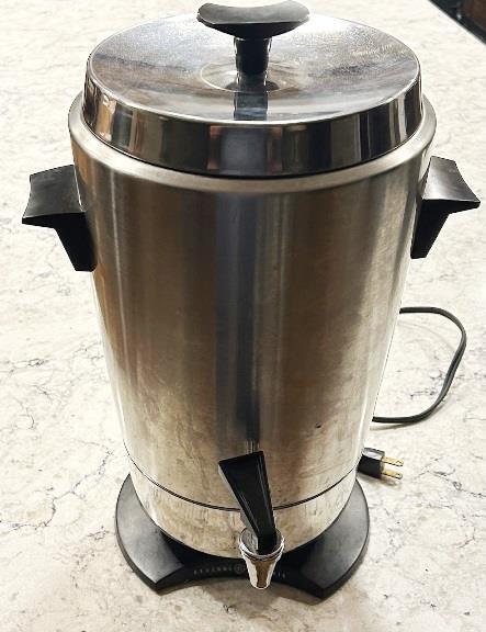 VINTAGE GE PERCOLATER COFFEE URN AUTO COFFEE MAKER 12-30 CUPS 13CU1 STAINLESS