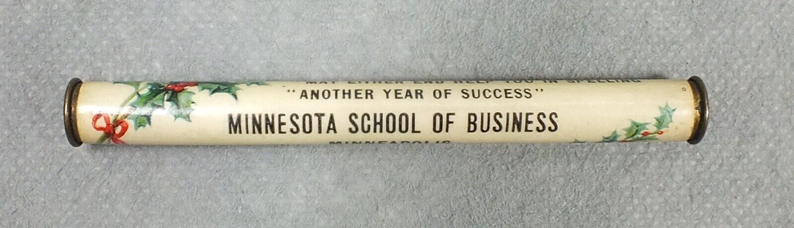 Vintage MINNESOTA SCHOOL OF BUSINESS Advertising NOTE OR CIGARETTE Holder