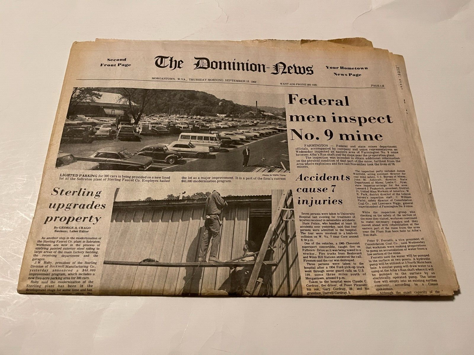 september 18 1969 morgantown west virginia newspaper-sterling faucet-farmington
