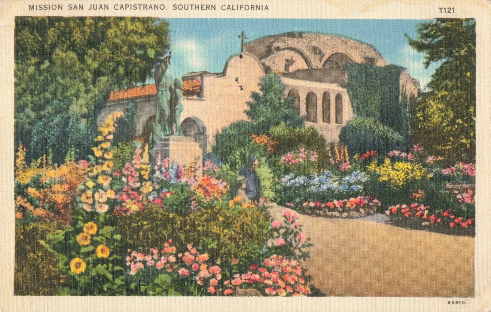 San Juan Capistrano CA California, Mission & Gardens, Vintage Postcard