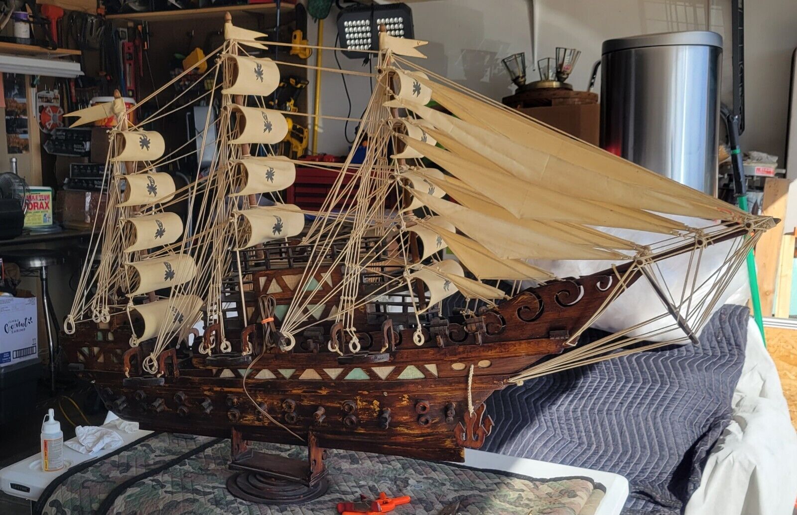 Vintage wood pirate ship