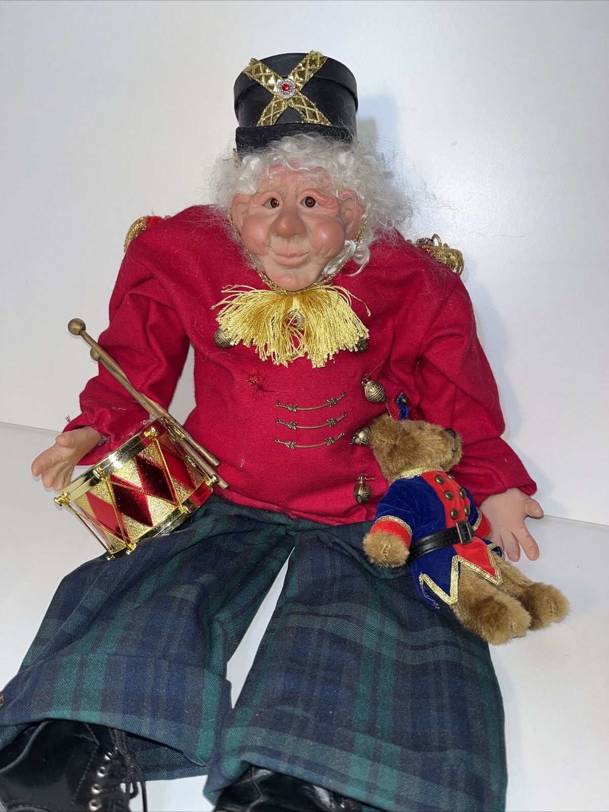 OOAK Artist Handcrafted Sculptured Polymer Christmas Doll Toy Soldier 23”