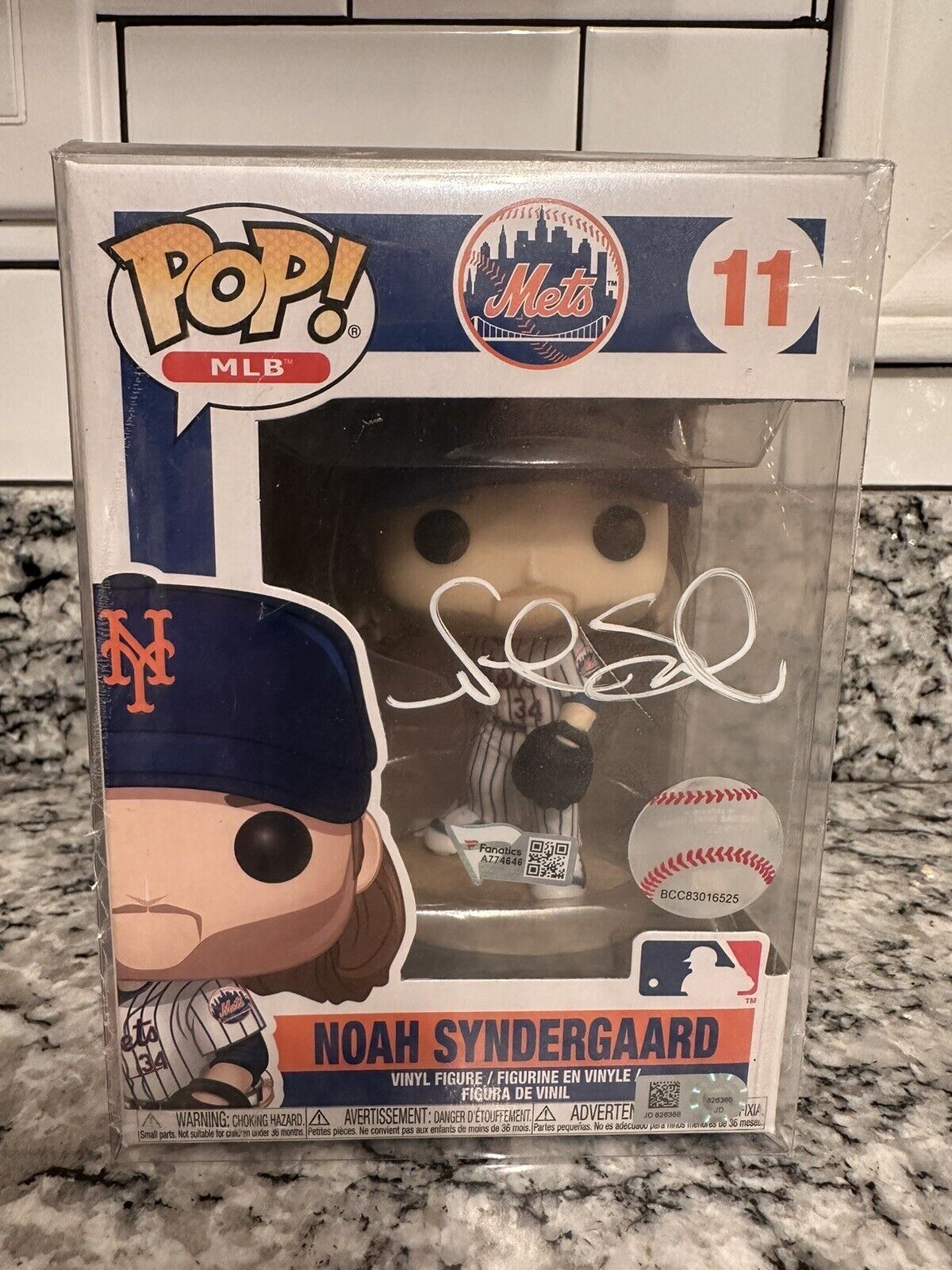 New York Mets Noah Syndergaard Signed Autograph Funko Pop 11 Fanatics COA