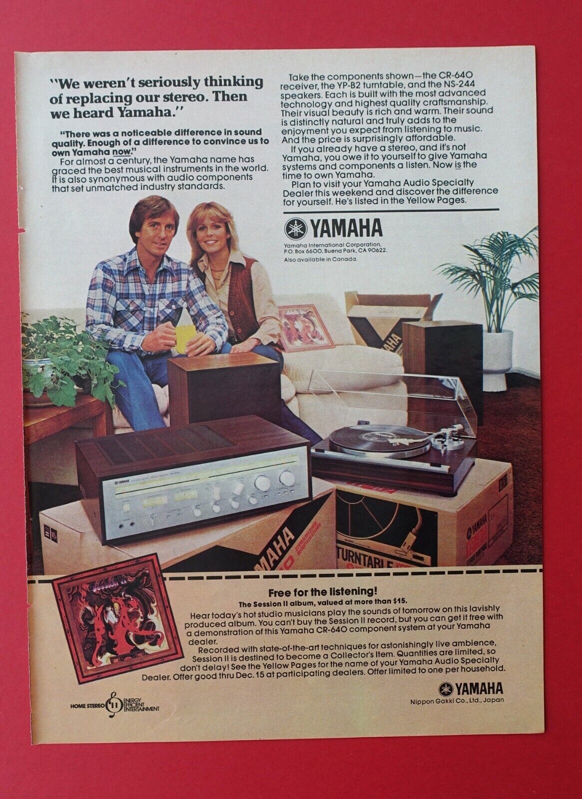 1979 Yamaha CR-640 receiver, YP-B2 turntable & NS-244 Speakers Color AD