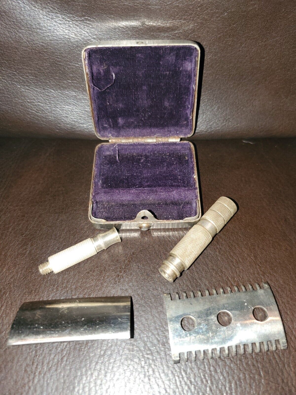 RARE C. Tschoepe German Made Mini Shaving Kit w/ 4 Razor Components