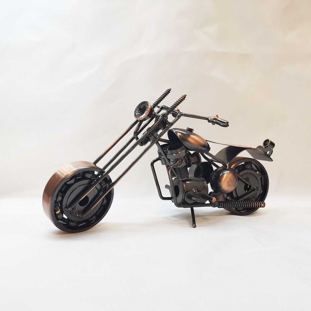 Handmade Nuts Bolts Iron Art Motorcycle Model Collection Motorbike Sculpture Toy