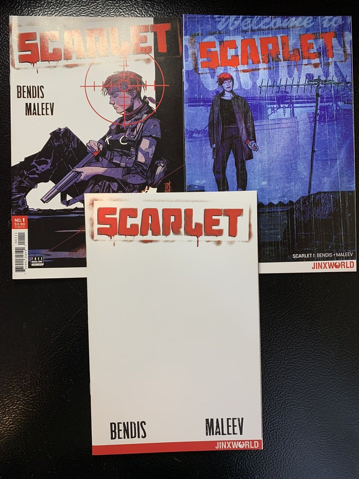 Scarlet #1 & Variants Comic Lot Sketch DC 2019 Brian Michael Bendis NM