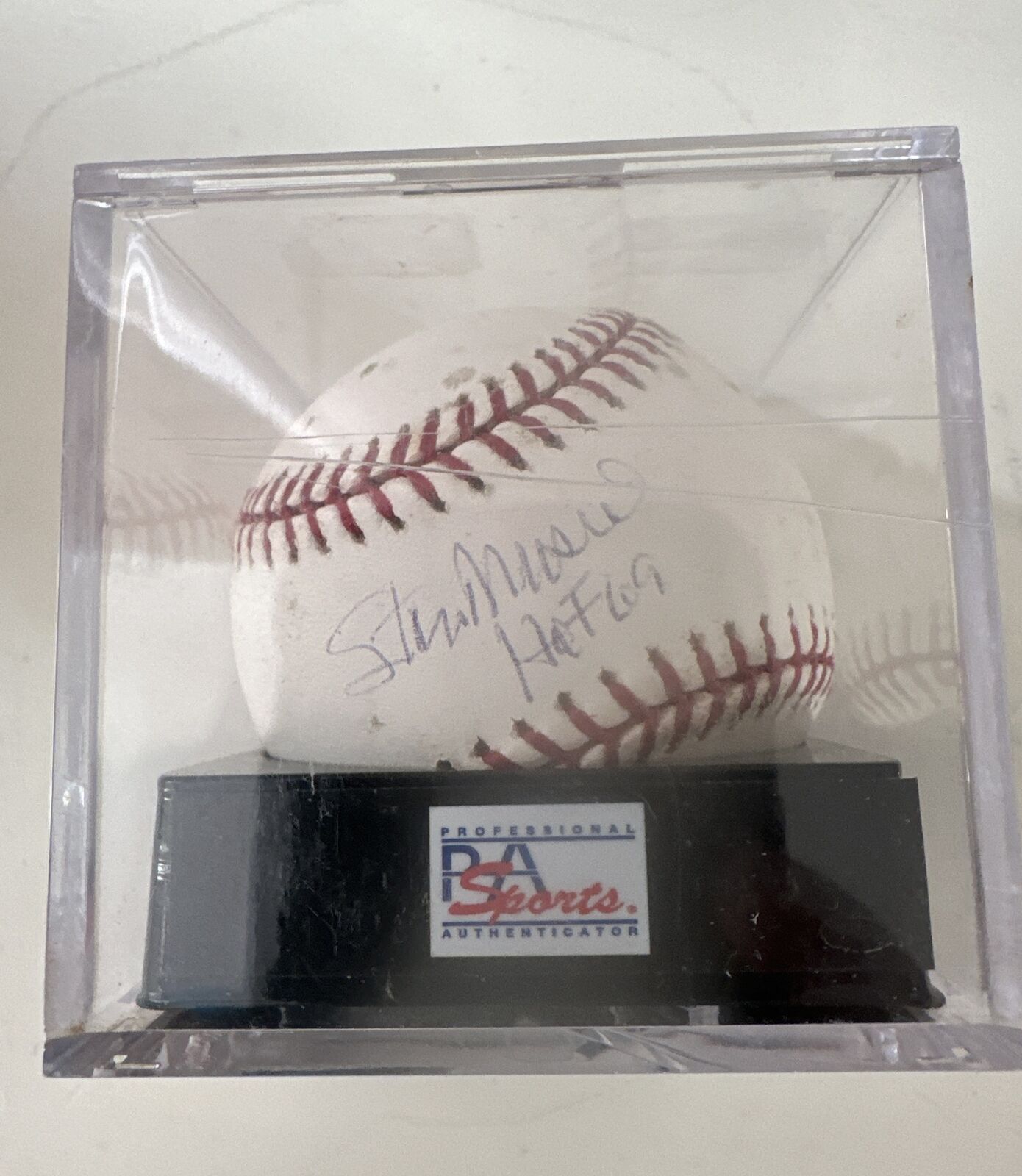 Stan Musial Cardinals Signed Baseball PSA/DNA AUTO COA In PSA Cube