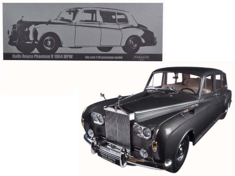 1964 Rolls Royce Phantom V MPW Gunmetal Grey LHD 1/18 Diecast Model Car