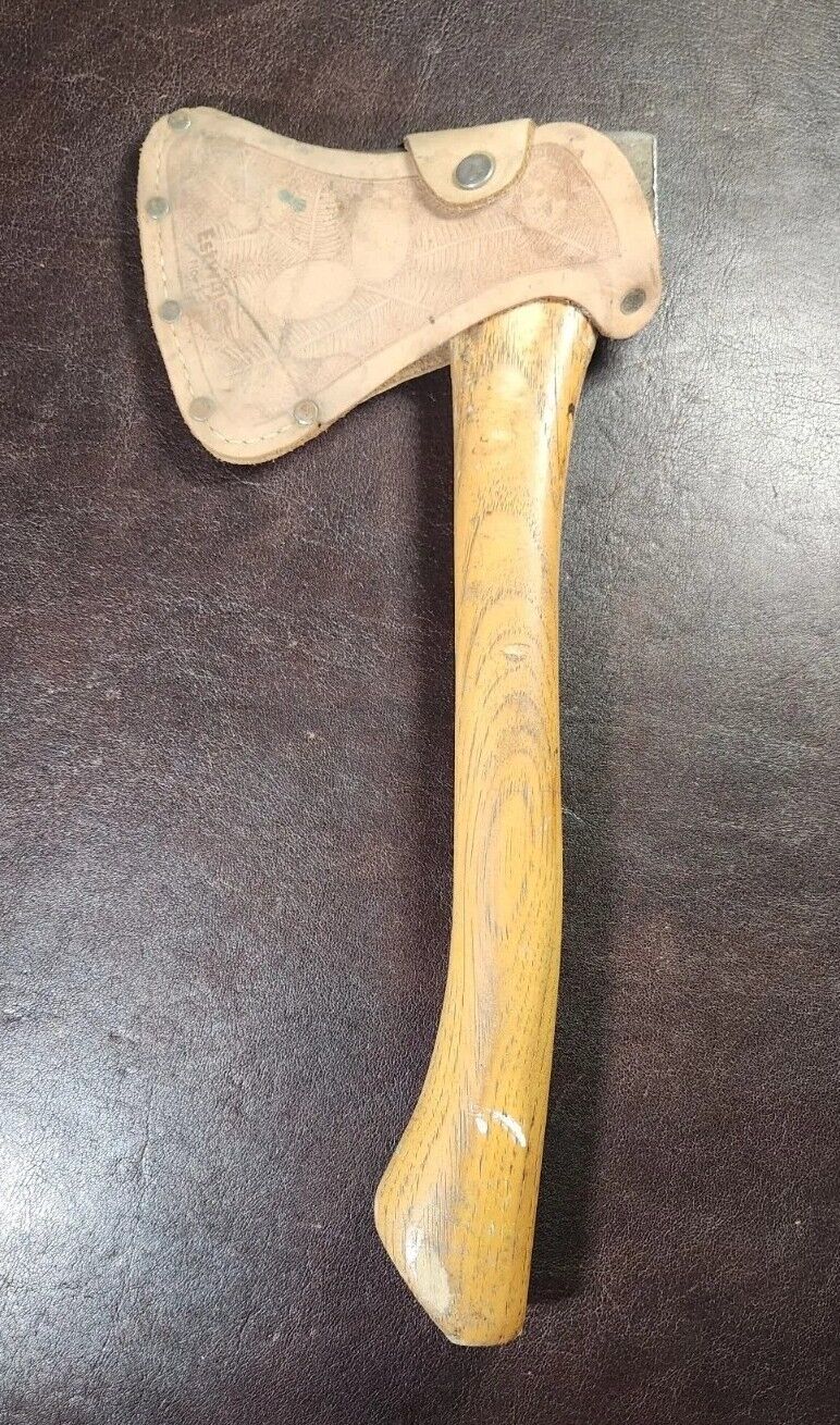 Vintage Norlund Tomahawk Hatchet W/Estwing No. 1 Leather Sheath, Axe Throwing