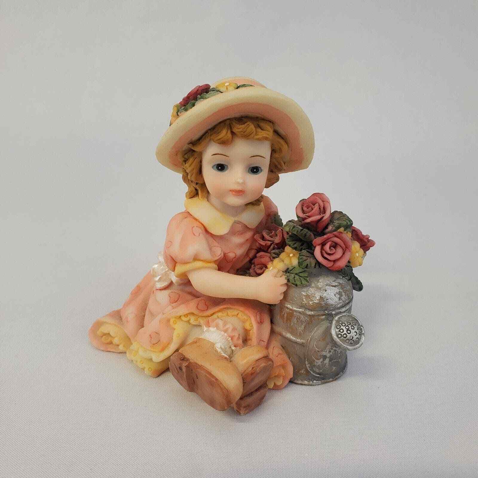 Montefiori Collection Figurine Girl With Watering Can & Flowers - Collectible