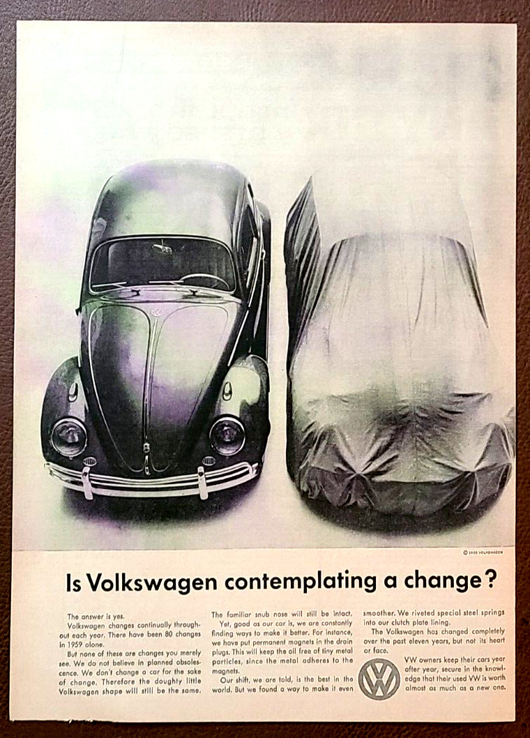Volkswagen Beetle Original 1959 Vintage Print Ad