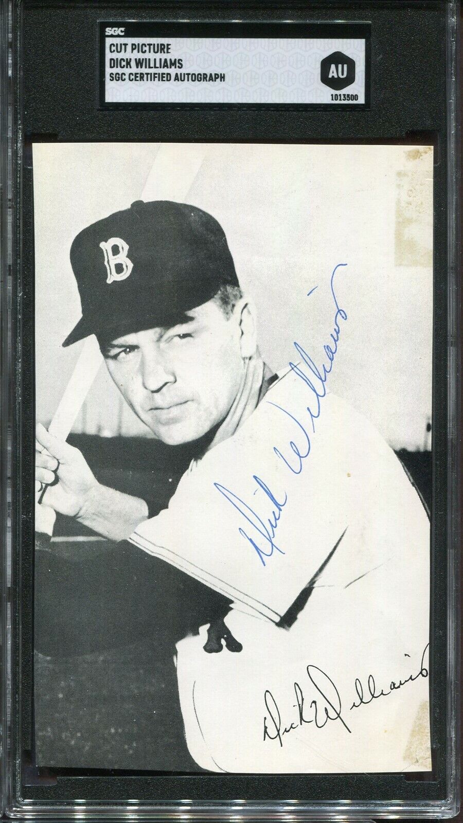Postcard-Size Cut Picture - Dick Williams Red Sox - SGC Autograph #1013500