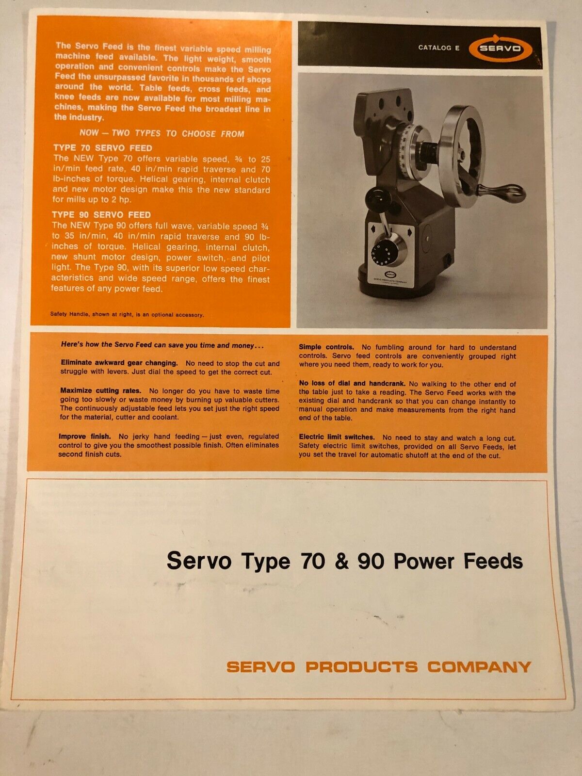 Servo Type 70 & 90 Power Feeds Rotary for Various Models Catalog E