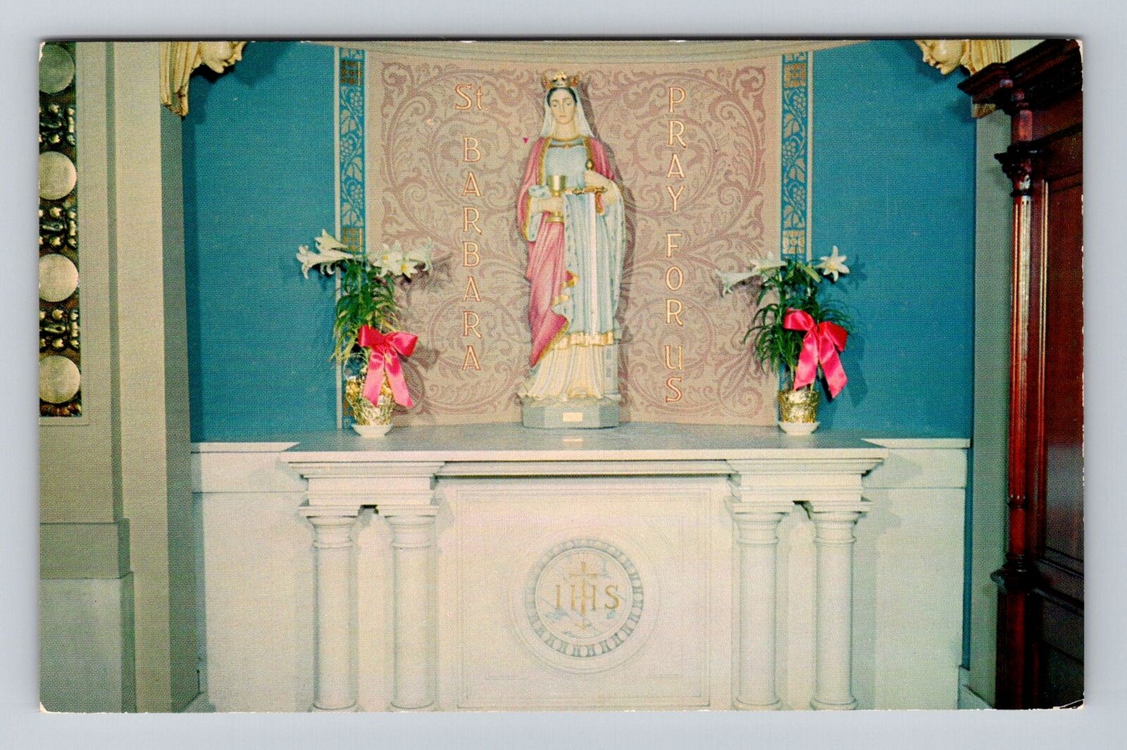 Brooklyn NY-New York, St Barbara's Church, Antique Vintage Souvenir Postcard