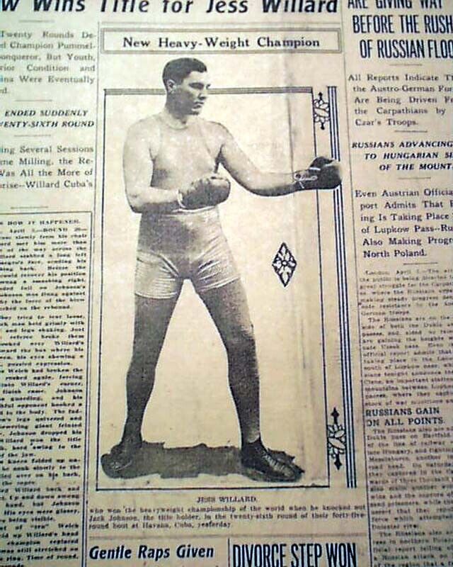 Jess Willard Defeats Jack Johnson 1st Black Heavyweight Boxing Champ 1915 News
