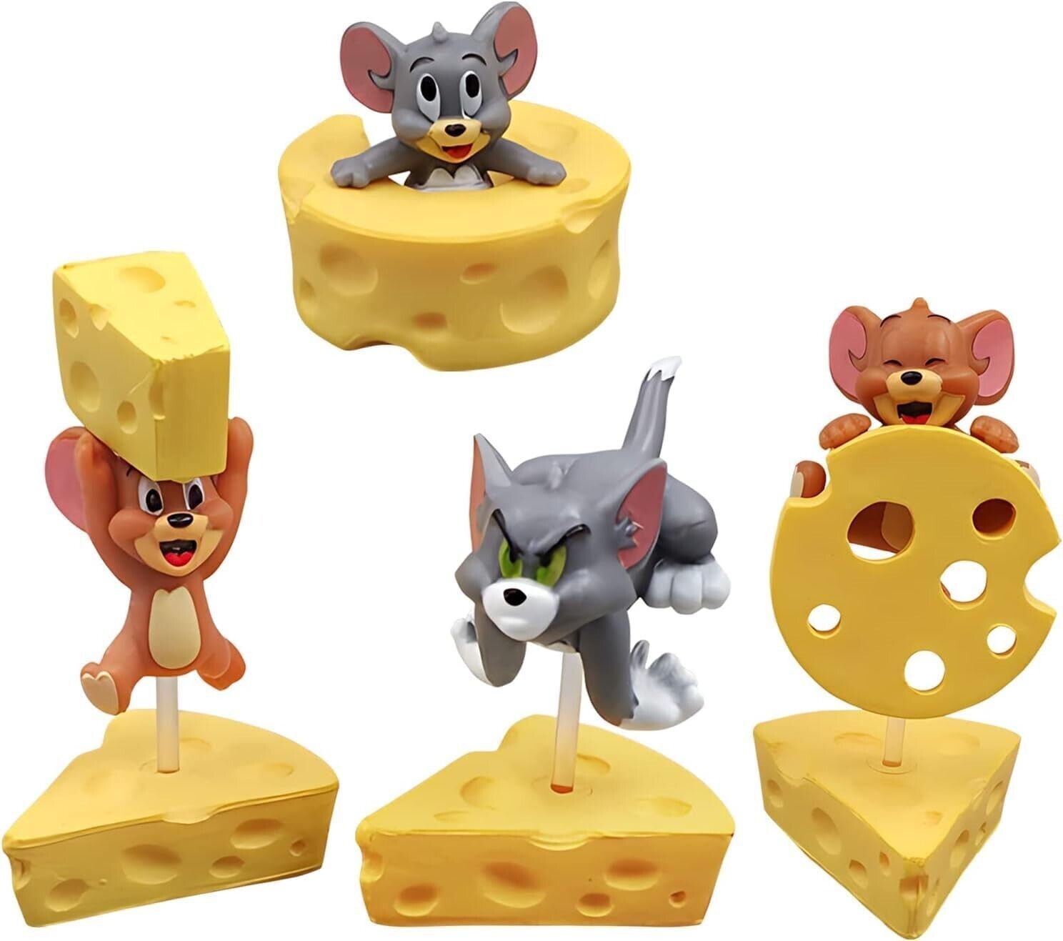 4pcs Tom Cat&Jerry Mouse PVC Statue Action Figure Anime Collection