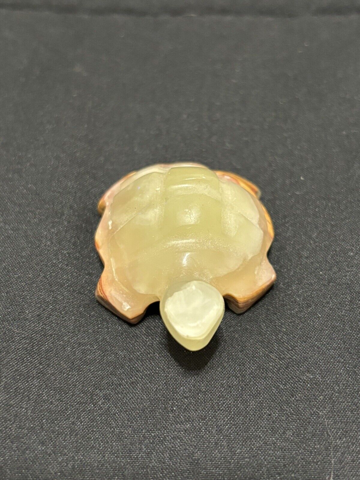 Beautiful Vtg Hand Carved Onyx Turtle Figurine Small
