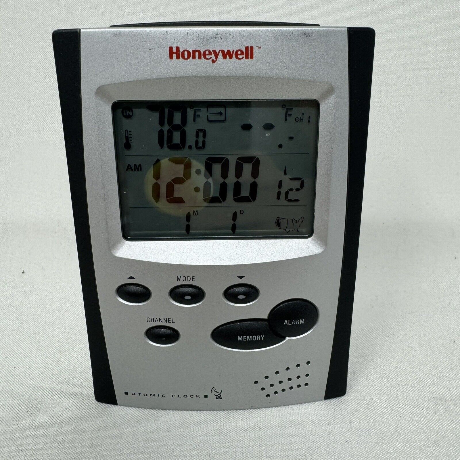 Honeywell Atomic Clock Wireless Thermo Clock TE211W-EL-NL Tested & Working