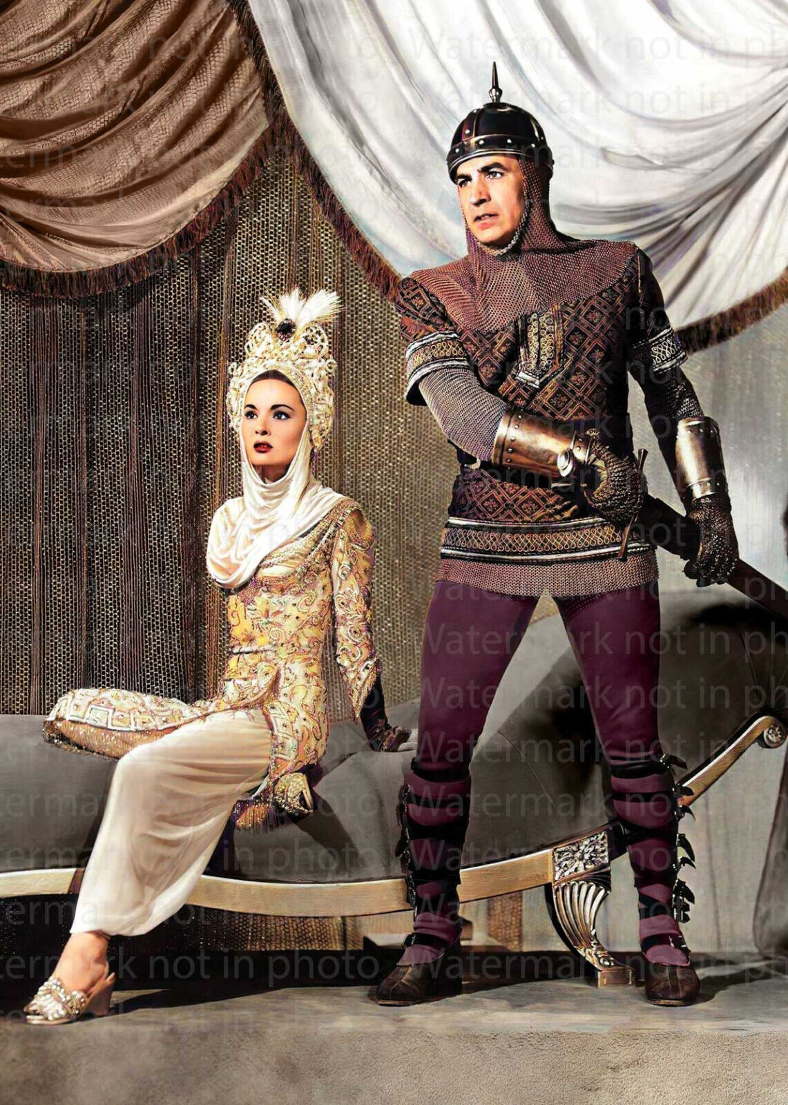 Ann Blyth & David Farrar in The Golden Horde RARE COLOR Photo 621