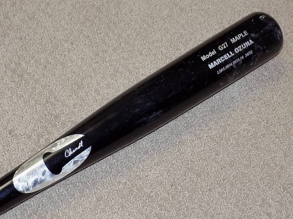 Marcell Ozuna Maple Chandler Game Used Bat St. Louis Cardinals Marlins