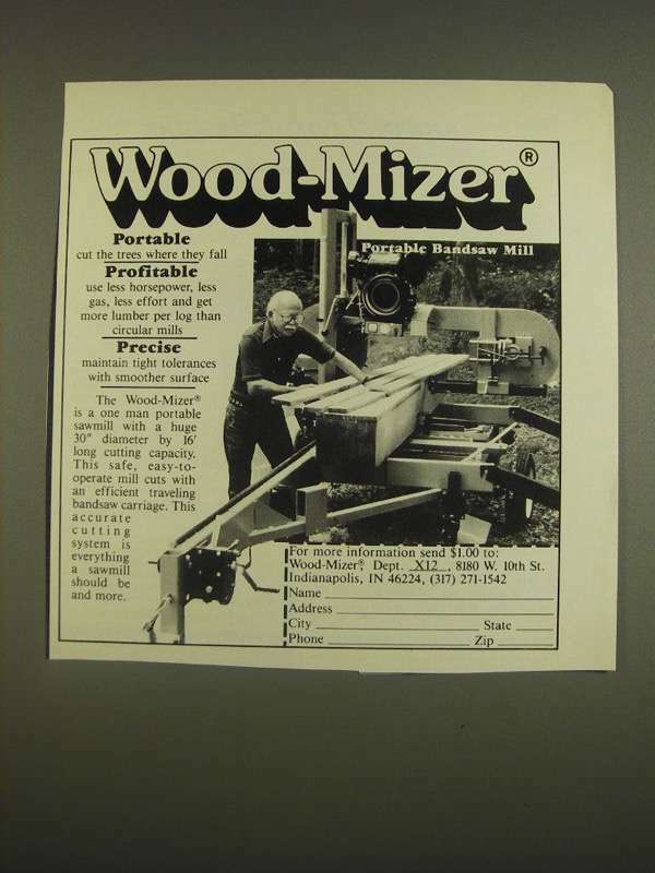 1985 Wood-Mizer Portable Bandsaw Mill Ad