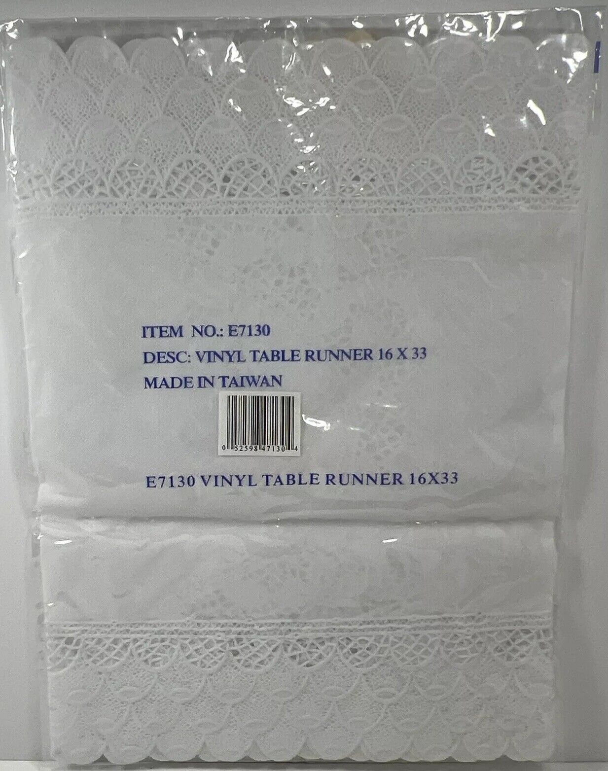 Vintage Plastic Lace Table Runner 16 X 33 inch
