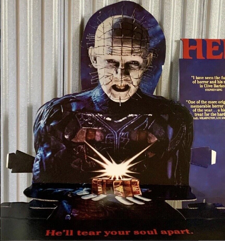 VINTAGE HELLRAISER PINHEAD VIDEO STORE DISPLAY RARE CLIVE BARKER 4FT.X 3FT. 1988