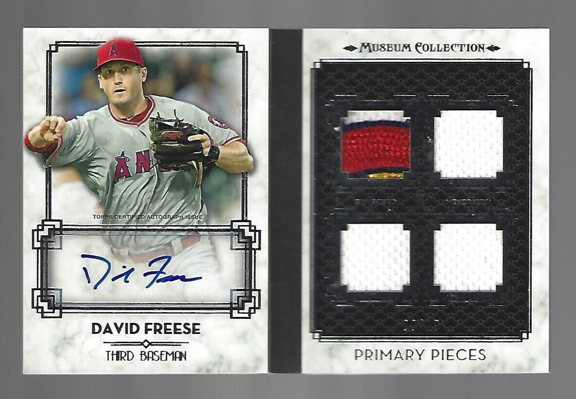 David Freese 2014 Topps Museum Collection Primary Pieces Quad Relic Auto 3/10