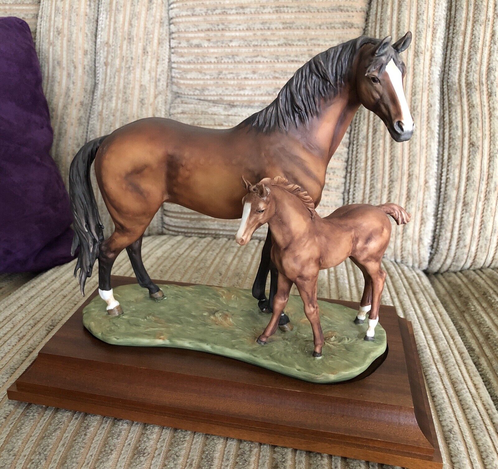 KAISER Porcelain Bisque LARGE Figurine PAIR OF HORSES #400 Artist W. GAWANTKA