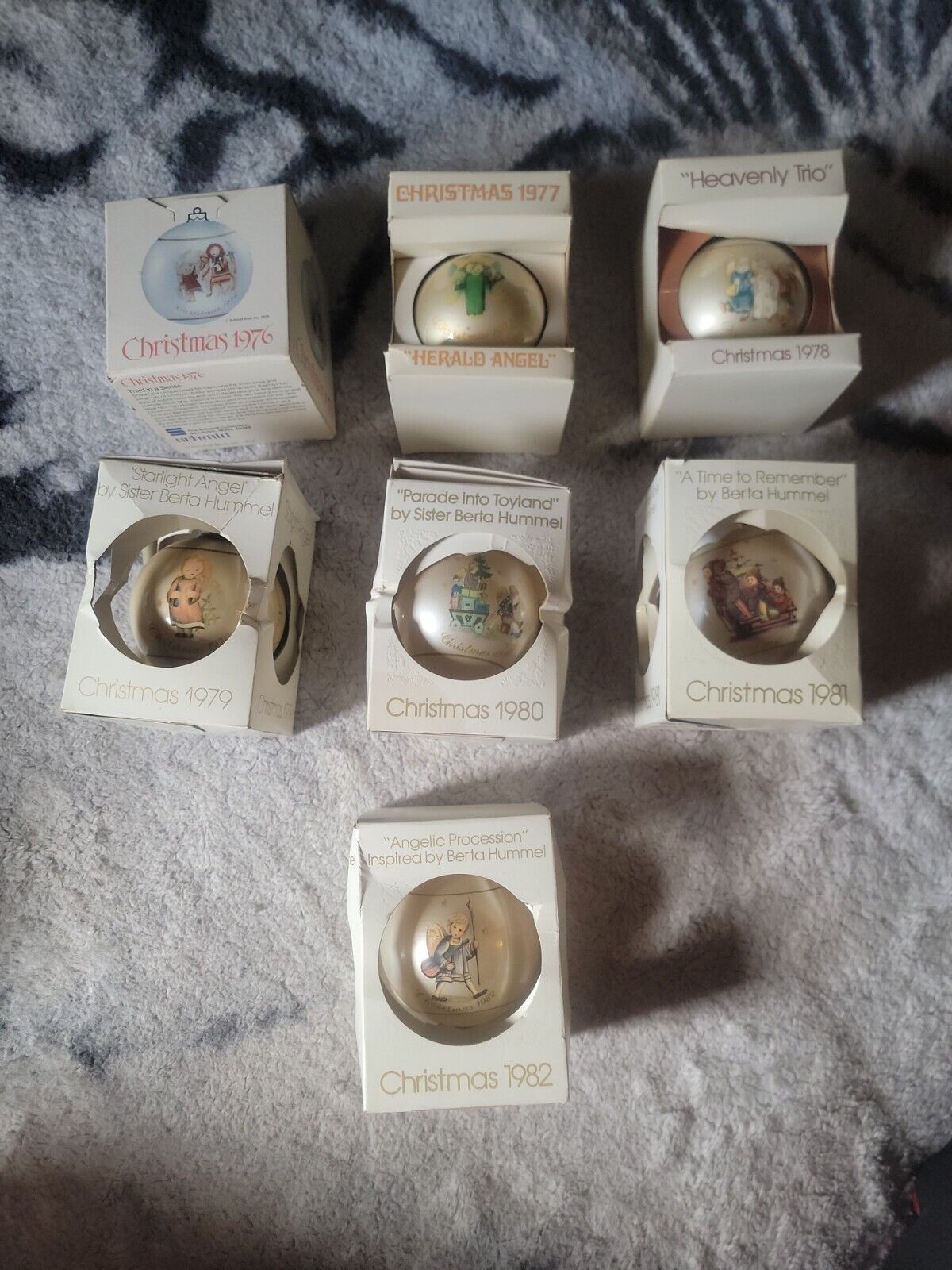Vintage Lmited Edition Schmidt Christmas Ornaments Lot of 7  1976-1982