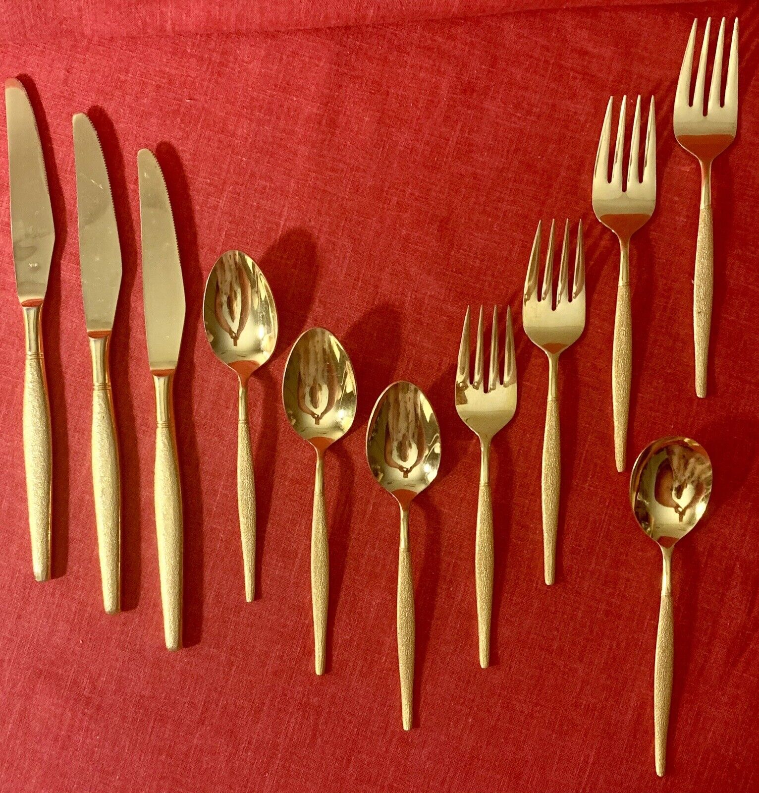 Vintage Stainless VIP Gold-Tone Flatware Mixed Lot of 11 Pieces