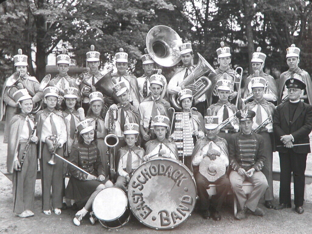 Antique c. 1910 - 20s East Schodack Marching Band NY Lantern Glass Slide
