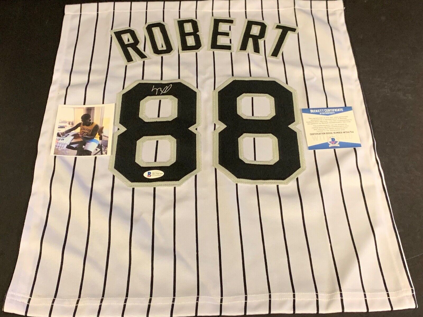 Luis Robert Chicago White Sox Autographed Signed Jersey SWATCH 16x20