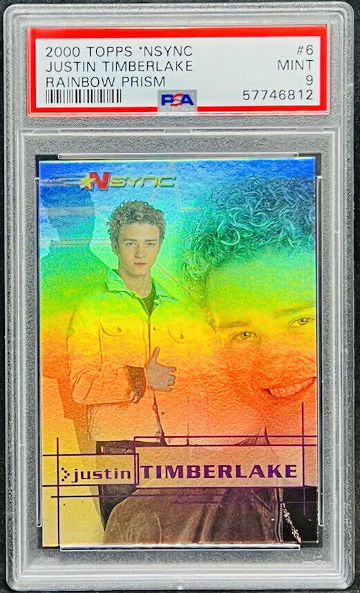 Justin Timberlake 2000 Topps NSYNC Rainbow Prism #6 RC Rookie PSA 9