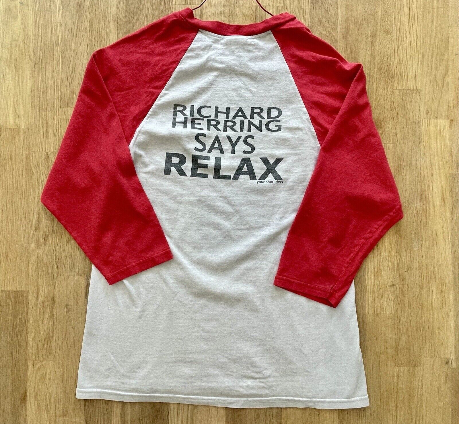Richard Herring Says Relax (Your Shoulders) - LS Top Small 34” 1990s Comedy RARE