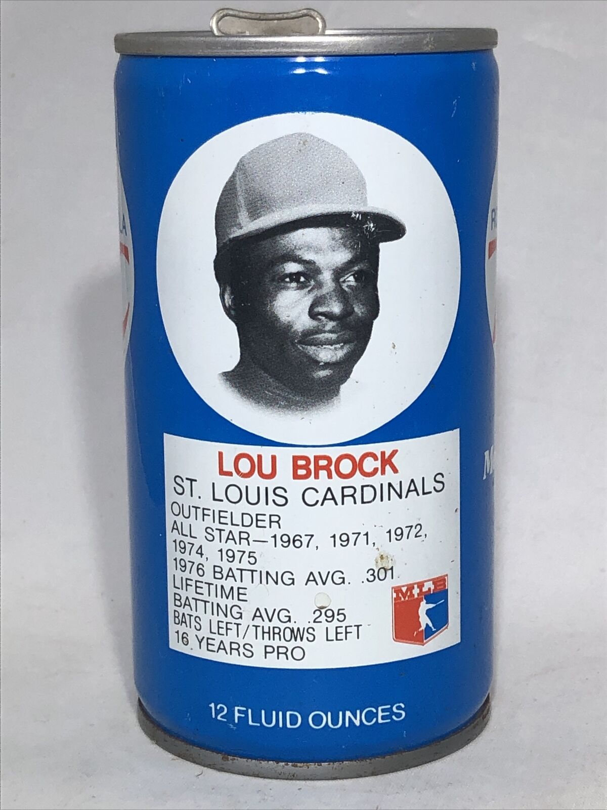1977 Lou Brock St. Louis Cardinals RC Royal Crown Cola Can MLB All-Star Series