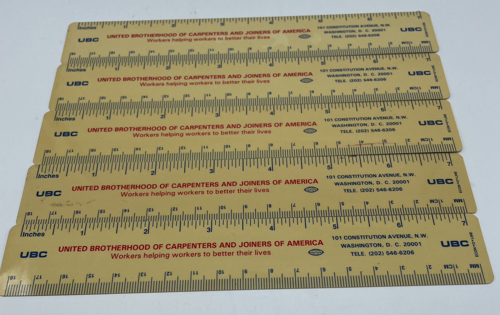Lot of 5 United Brotherhood of Carpenters & Joiners Union 7