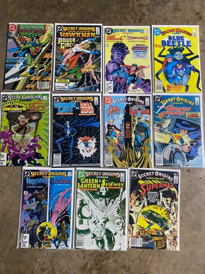 Lot of 11 Vintage Secret Origins comic books by DC Comics