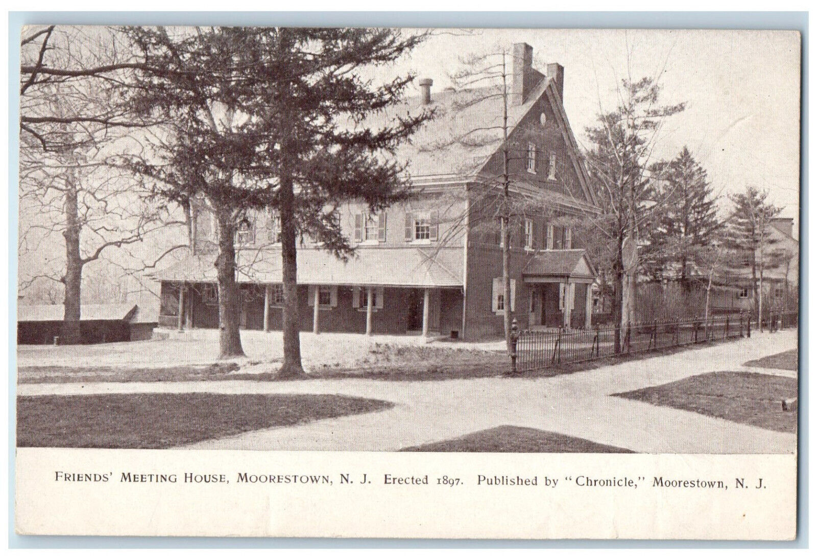 c1950\'s Friends Meeting House Moorestown New Jersey NJ Vintage Postcard