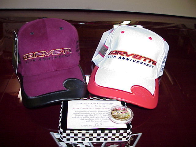CORVETTE 50th ANNIVERSARY LIMITED EDITION  MATCHING NUMBER #1194 CAPS & COIN