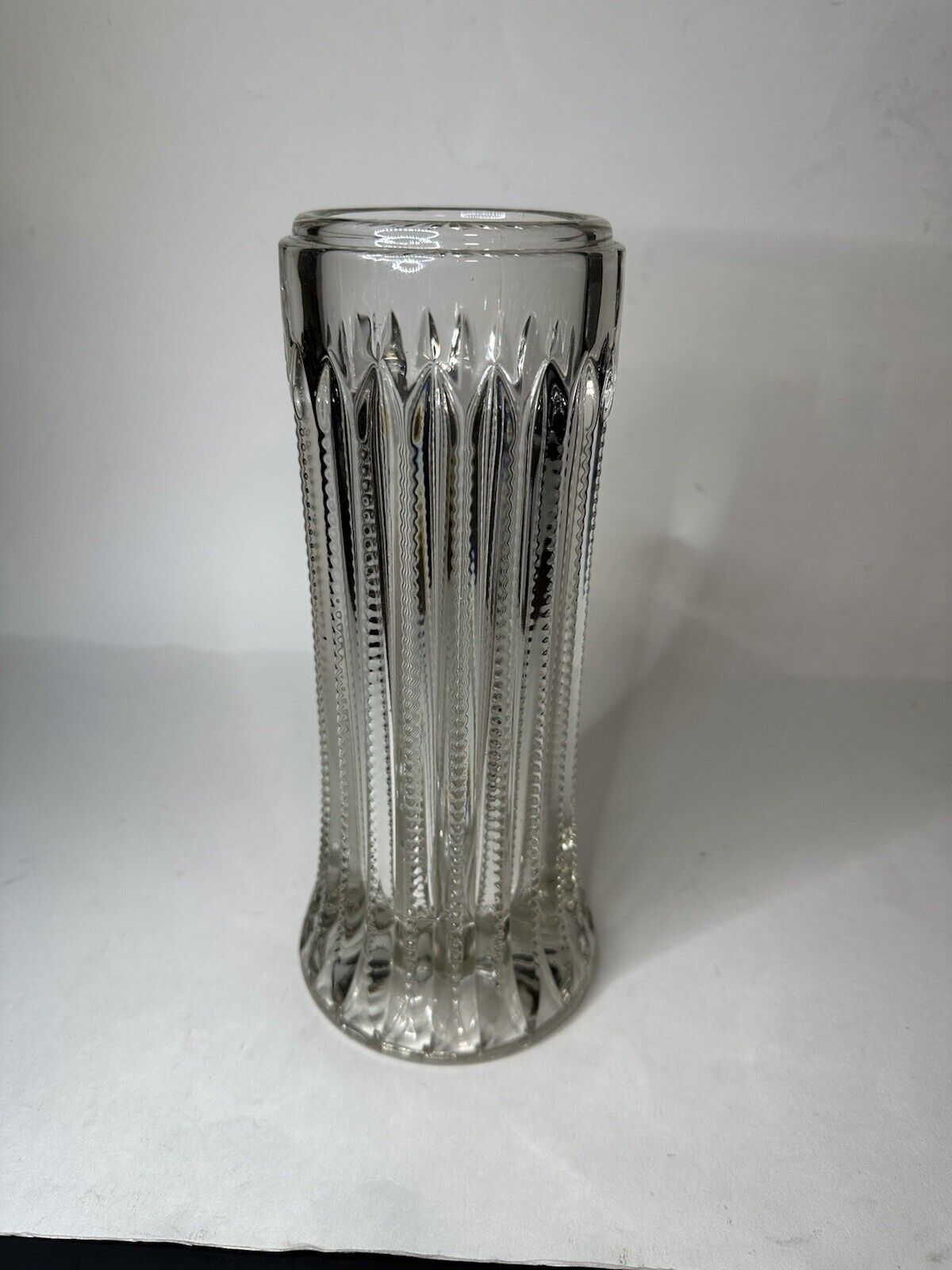 Antique EAPG Edgewood Straw Jar Fostoria Glass Co Clear Glass No Top c1899to1908