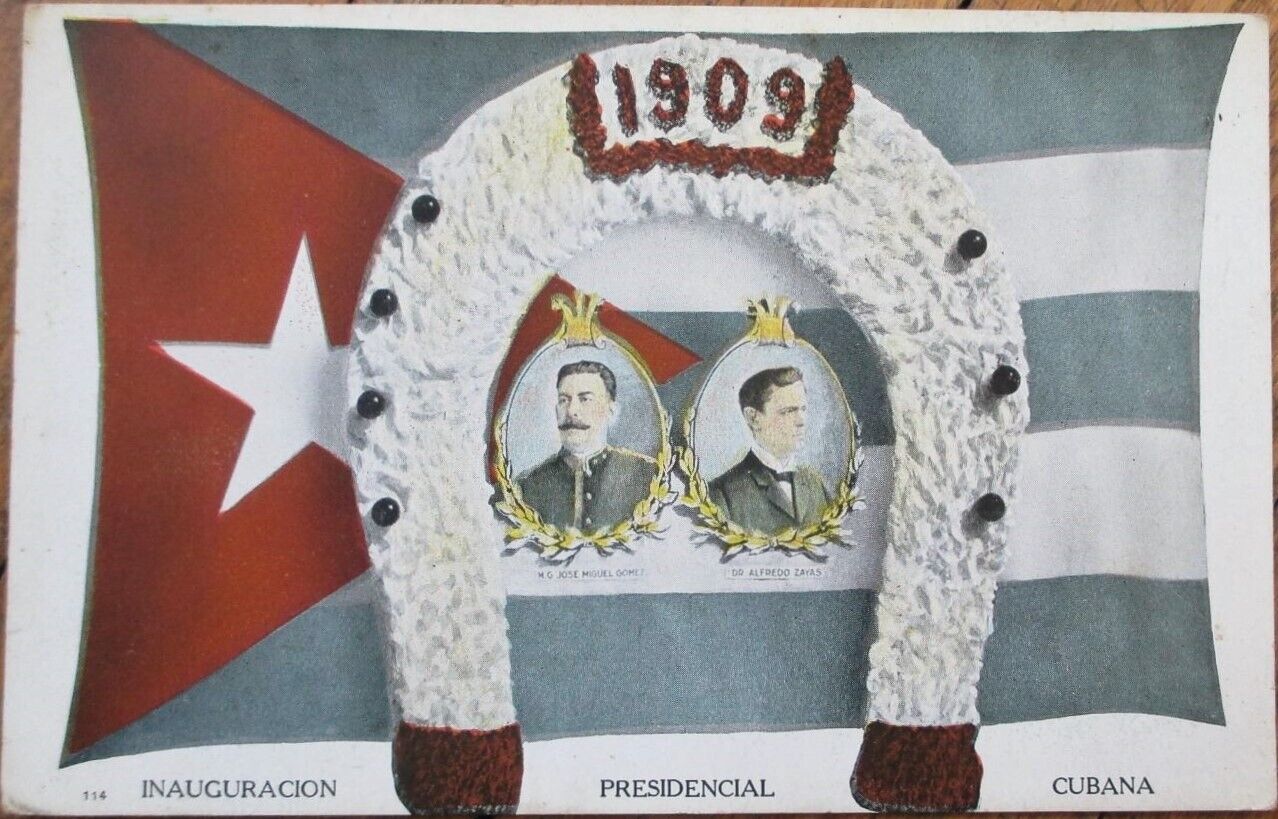 Cuba 1909 Presidential Inauguration Postcard, José Miguel Gómez, Alfredo Zayas