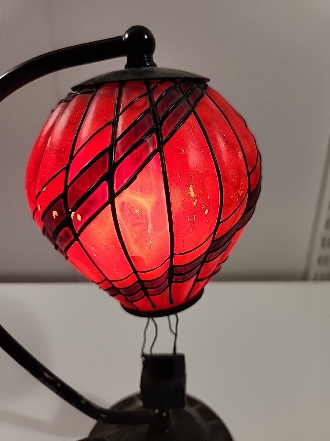 Unique Tiffany Style Stained Glass Hot Air Balloon Table Lamp Night Light Decor